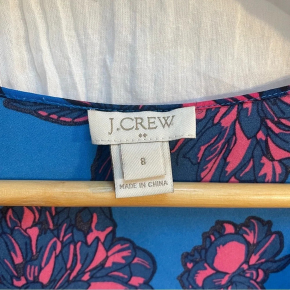 J. Crew Blue and Pink Floral Blouse - Picture 4 of 8
